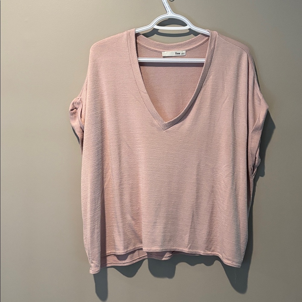 Wilfred Free Blush Boxy Knit Short Sleeve Top